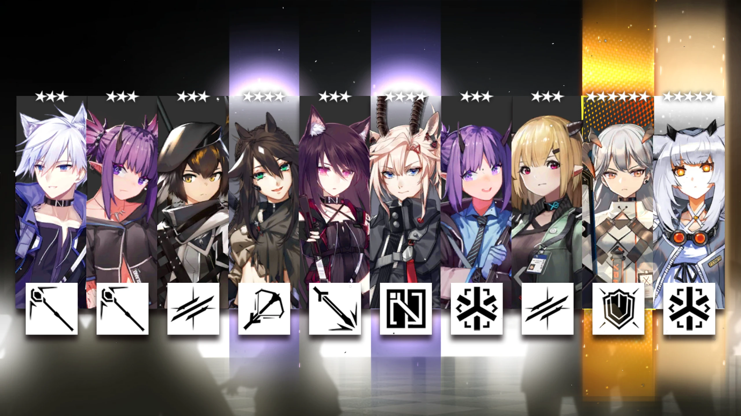 右侧最两位：塞雷娅、白面鸮